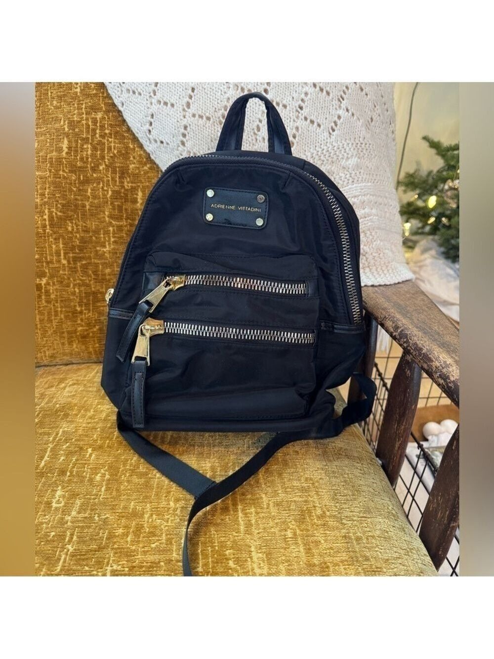 Adrienne Vittadini Black Backpack 11 in x 13 in